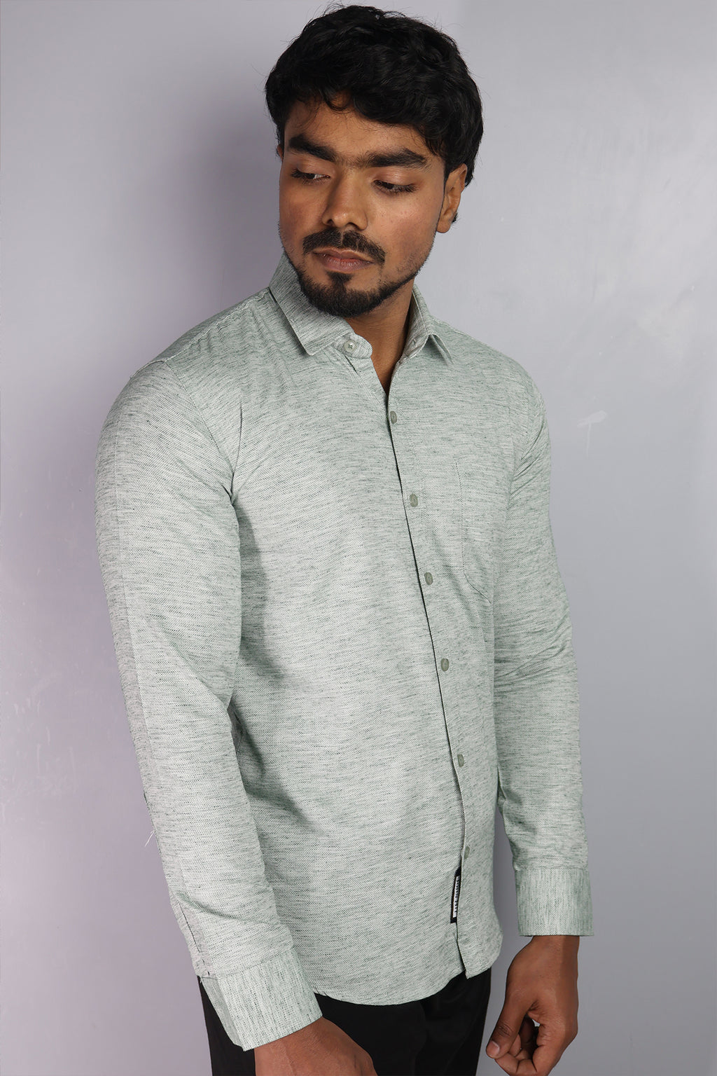 KED GREEN | SLIM FIT PREMIUM POLO NECK CASUAL SHIRT | ORIGENS