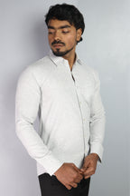 KED  S LIGHT GRAY | SLIM FIT PREMIUM POLO NECK CASUAL SHIRT | ORIGENS