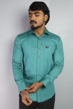 TWEE TEAL | SLIM FIT PREMIUM POLO NECK CASUAL SHIRT | ORIGENS