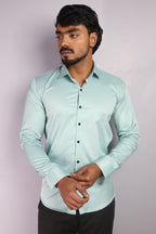 SEEK  S FIROZI BLUE | SLIM FIT PREMIUM POLO NECK CASUAL SHIRT | ORIGENS