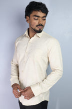 KED  S CREAM | SLIM FIT PREMIUM POLO NECK CASUAL SHIRT | ORIGENS