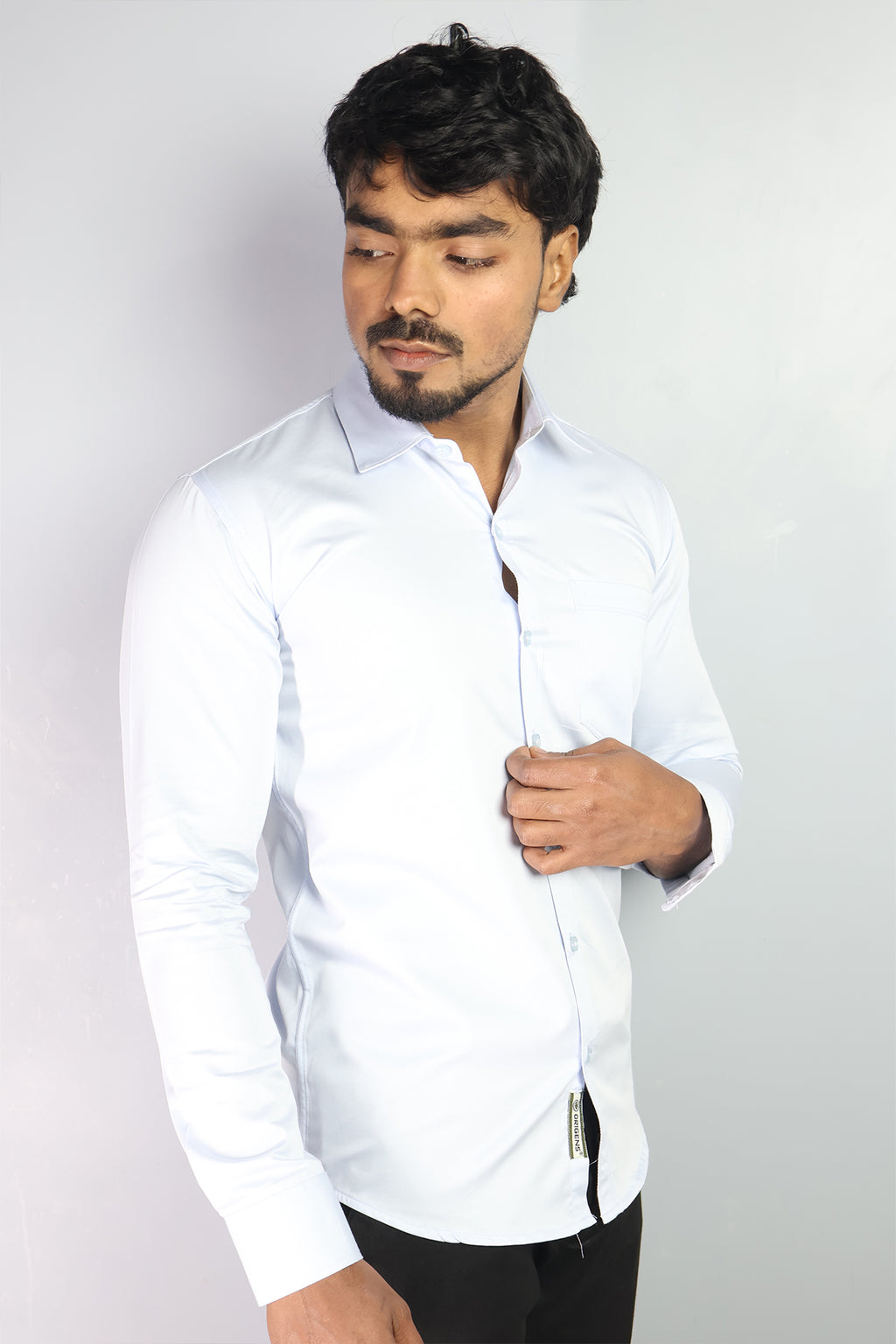 STAN  S SKY BLUE | SLIM FIT PREMIUM POLO NECK CASUAL SHIRT | ORIGENS
