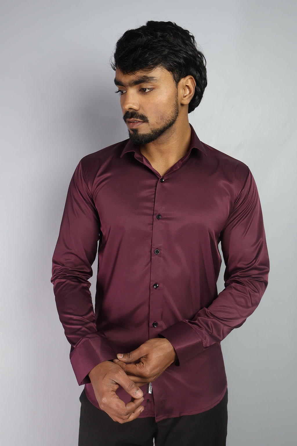 SEEK  S WINE | SLIM FIT PREMIUM POLO NECK CASUAL SHIRT | ORIGENS