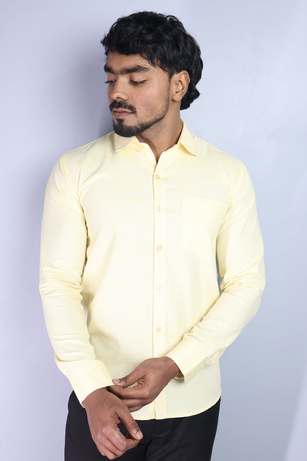 KED  S LEMON | SLIM FIT PREMIUM POLO NECK CASUAL SHIRT | ORIGENS