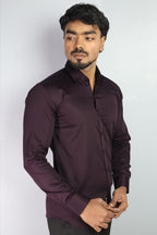 STAN WINE | SLIM FIT PREMIUM POLO NECK CASUAL SHIRT | ORIGENS