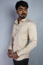 SEEK  S CREAM | SLIM FIT PREMIUM POLO NECK CASUAL SHIRT | ORIGENS