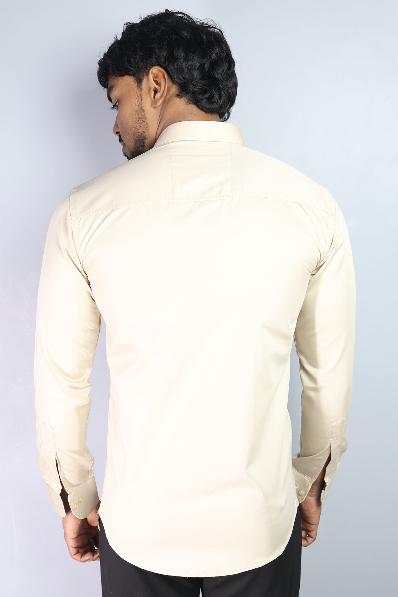 STAN CREAM | SLIM FIT PREMIUM POLO NECK CASUAL SHIRT | ORIGENS