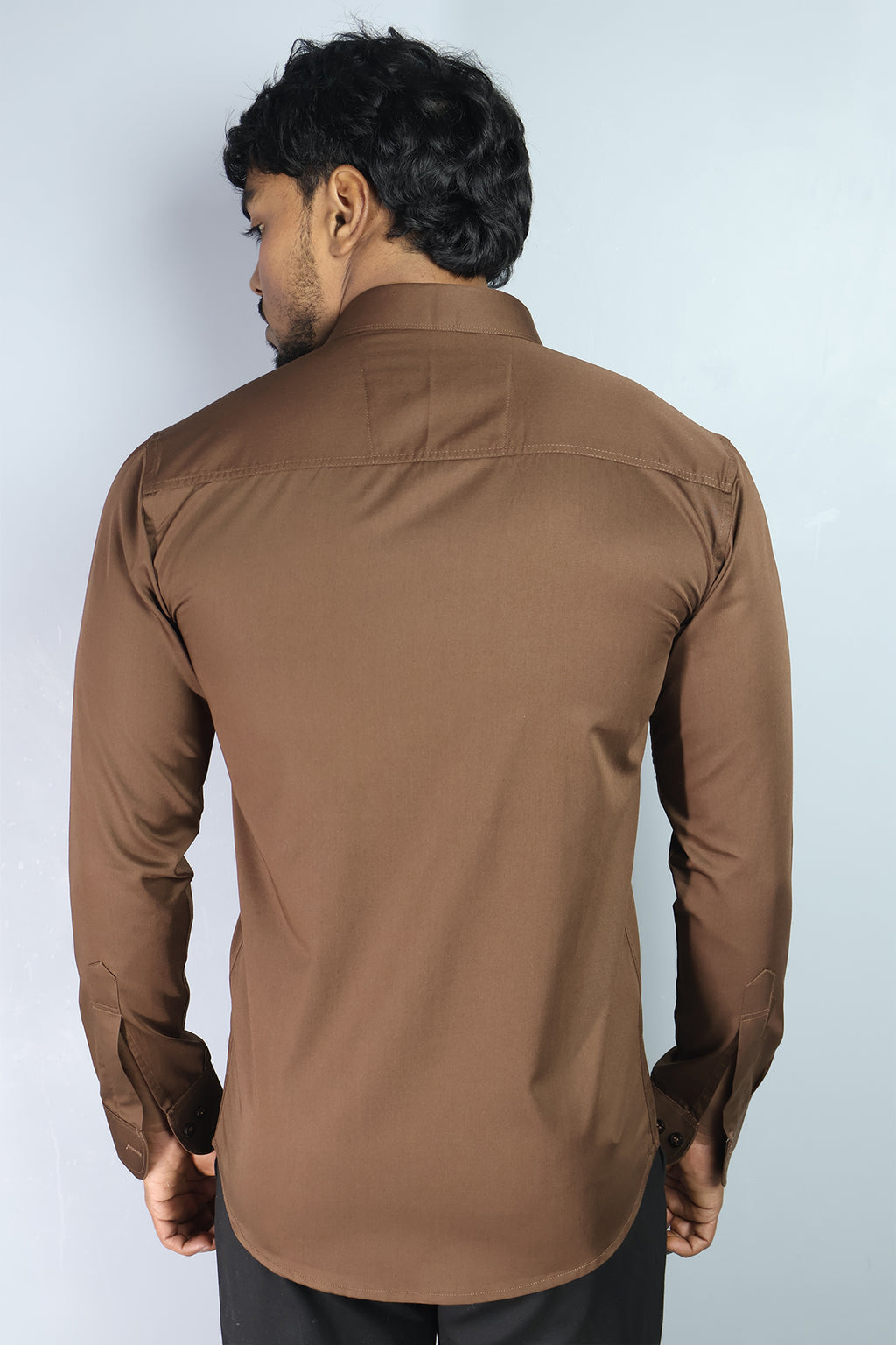 STAN S COFFEE BROWN | SLIM FIT PREMIUM POLO NECK CASUAL SHIRT | ORIGENS