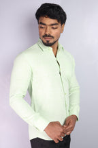 KED  S PARROT GREEN | SLIM FIT PREMIUM POLO NECK CASUAL SHIRT | ORIGENS