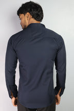 STAN NAVI BLUE | SLIM FIT PREMIUM POLO NECK CASUAL SHIRT | ORIGENS
