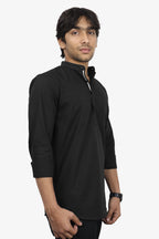 LUKE BLACK | SLIM FIT PREMIUM MANDARIN COLLAR CASUAL SHIRT | ORIGENS