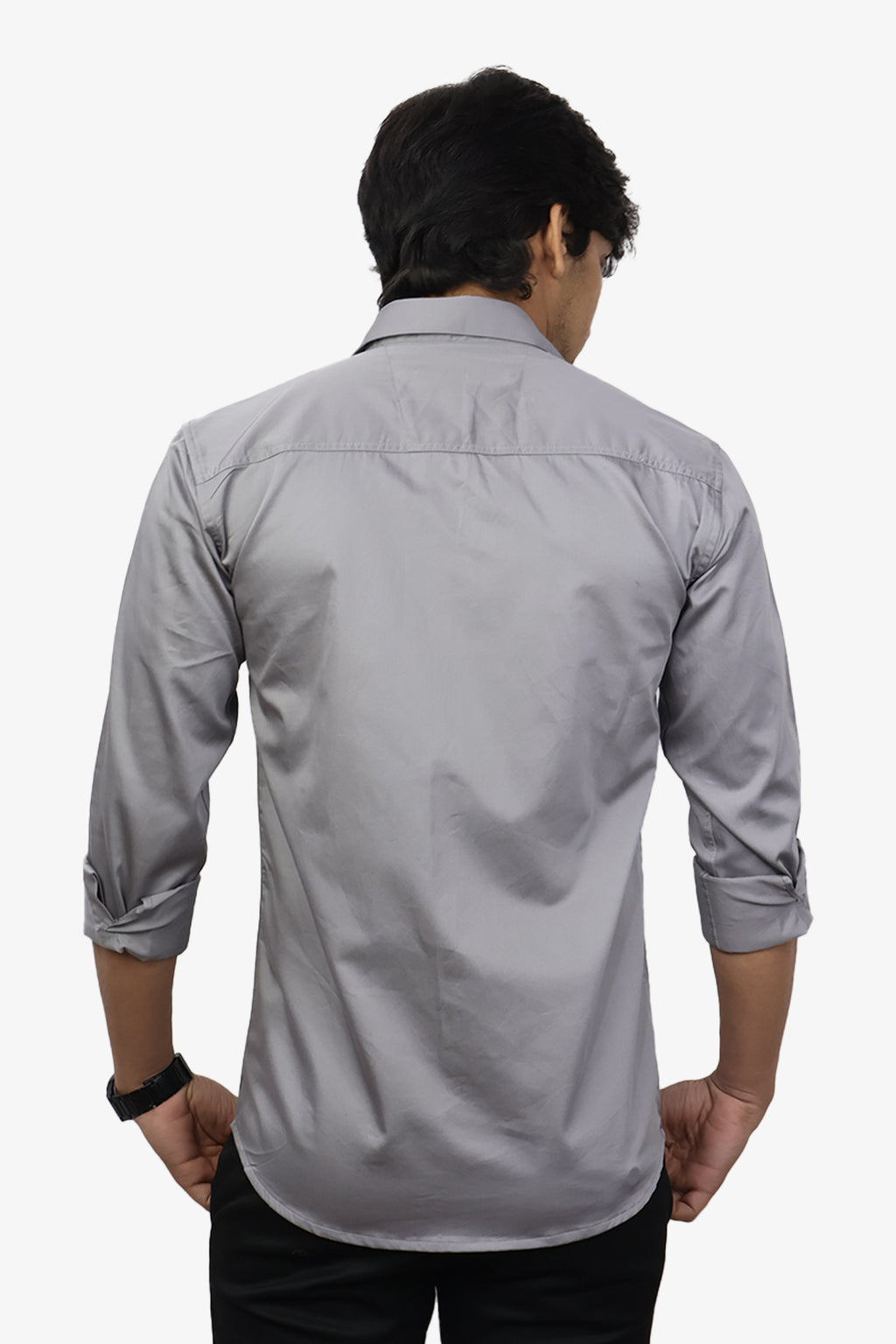 STAN DARK GRAY | SLIM FIT PREMIUM POLO NECK CASUAL SHIRT | ORIGENS