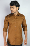 STAN  S BROWN | SLIM FIT PREMIUM POLO NECK CASUAL SHIRT | ORIGENS