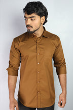 STAN  S BROWN | SLIM FIT PREMIUM POLO NECK CASUAL SHIRT | ORIGENS