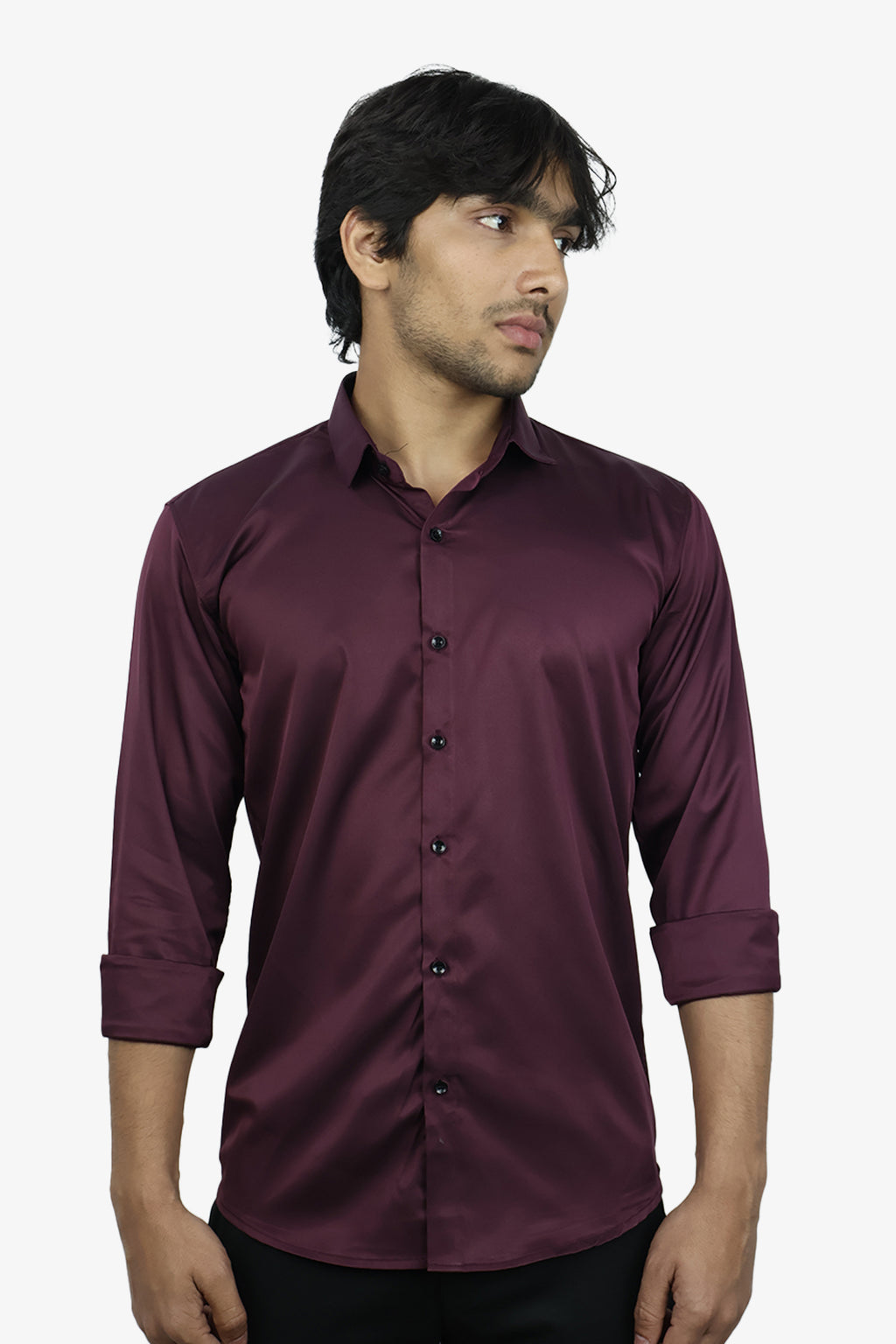 SEEK WINE | SLIM FIT PREMIUM POLO NECK CASUAL SHIRT | ORIGENS