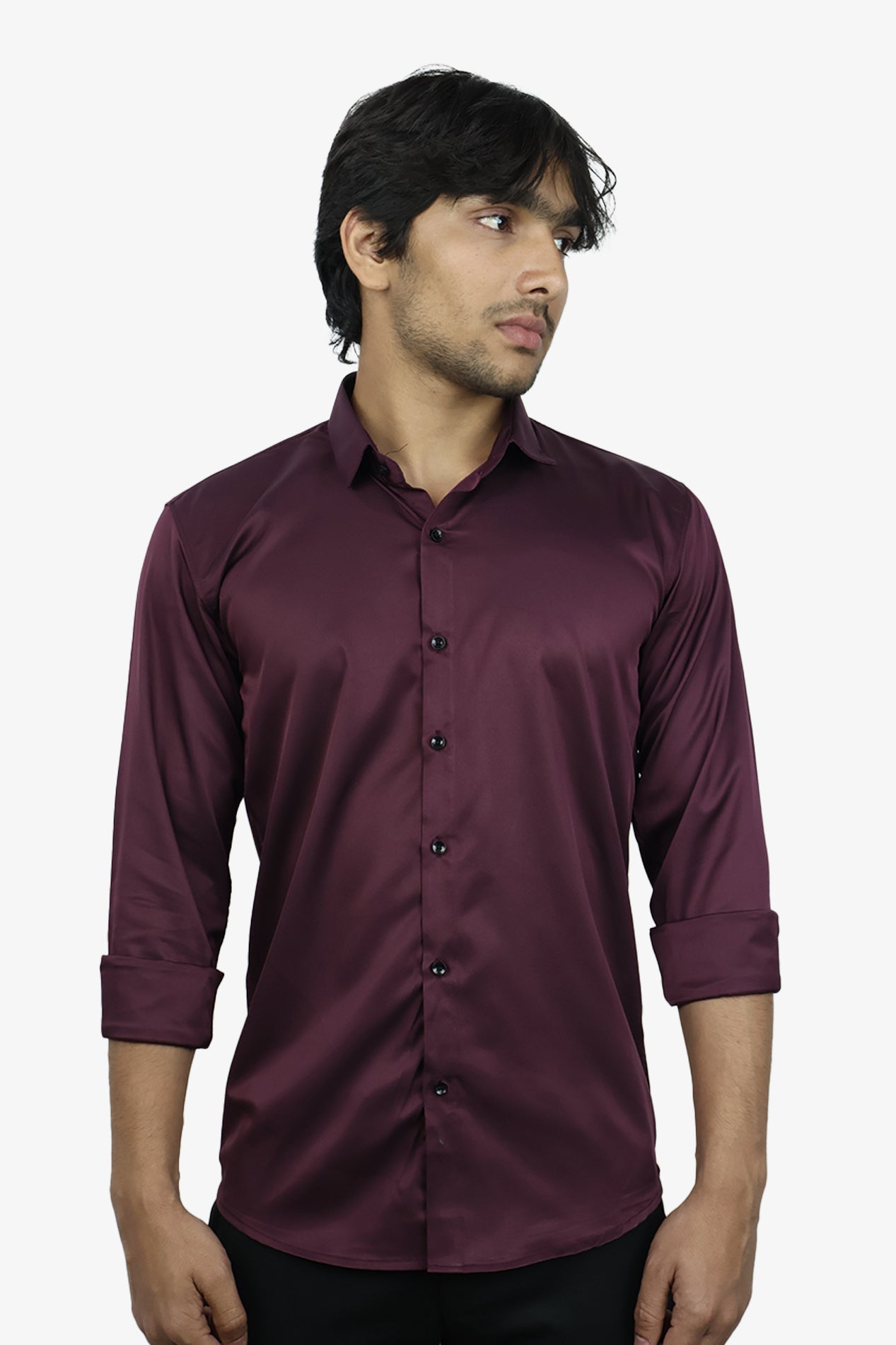 SEEK WINE | SLIM FIT PREMIUM POLO NECK CASUAL SHIRT | ORIGENS