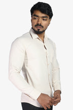 ORD CREAM | SLIM FIT PREMIUM POLO NECK CASUAL SHIRT | ORIGENS