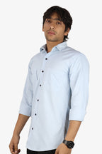 ROXX  S BLUE | SLIM FIT PREMIUM POLO NECK CASUAL SHIRT | ORIGENS
