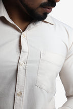 ORD CREAM | SLIM FIT PREMIUM POLO NECK CASUAL SHIRT | ORIGENS