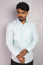 LIN  S SEA GREEN | SLIM FIT PREMIUM POLO NECK CASUAL SHIRT | ORIGENS