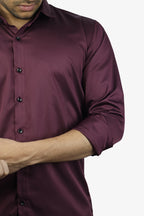 SEEK WINE | SLIM FIT PREMIUM POLO NECK CASUAL SHIRT | ORIGENS