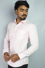 LIN S PINK | SLIM FIT PREMIUM POLO NECK CASUAL SHIRT | ORIGENS