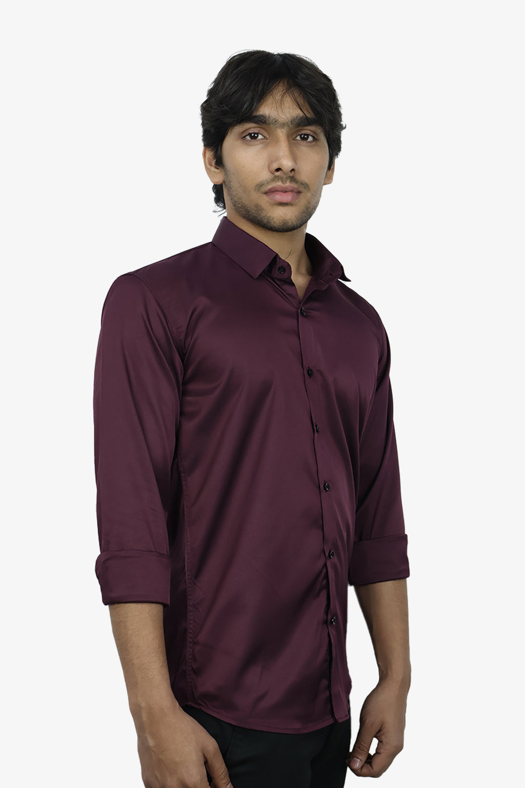 SEEK WINE | SLIM FIT PREMIUM POLO NECK CASUAL SHIRT | ORIGENS