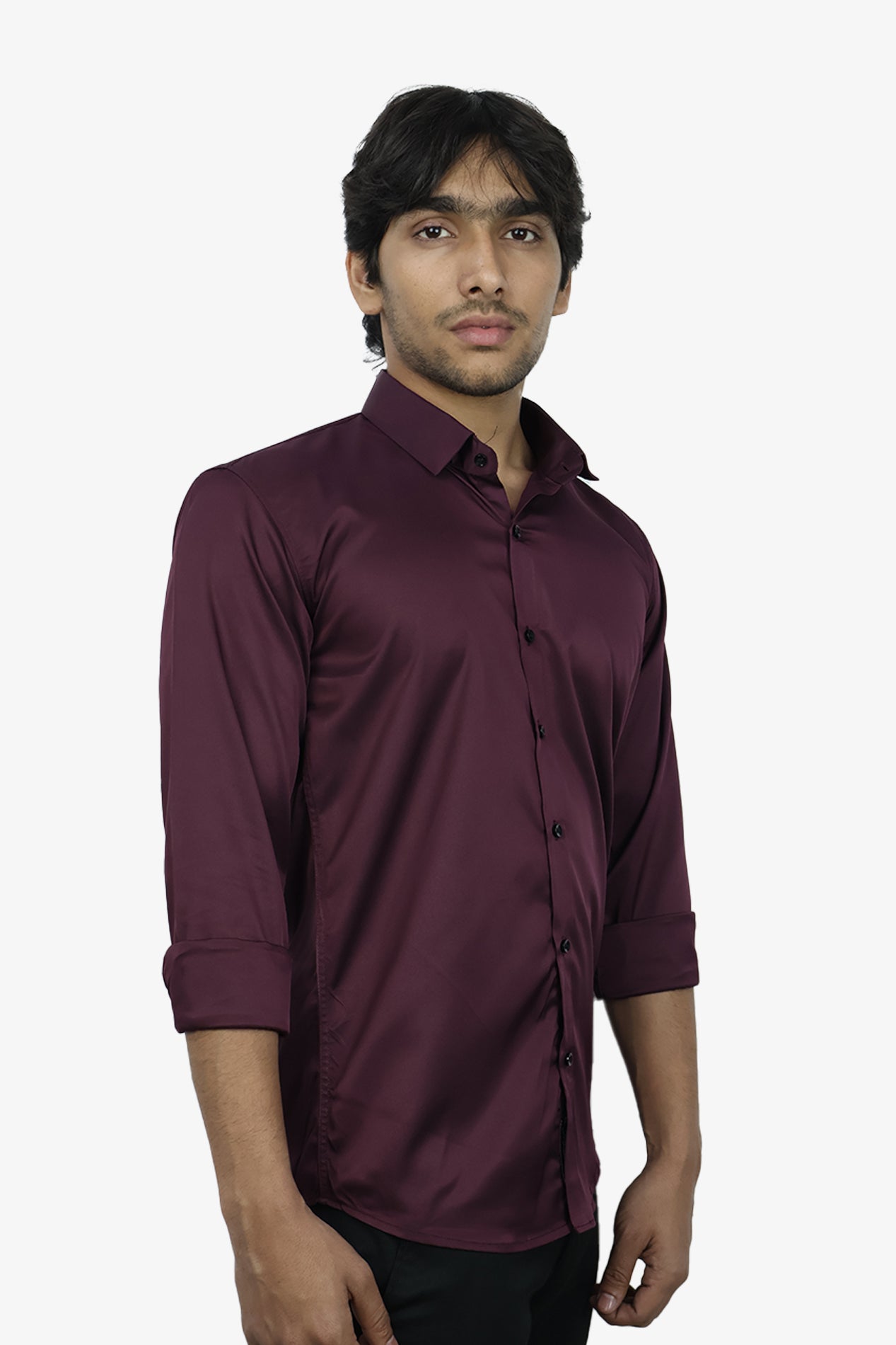 SEEK WINE | SLIM FIT PREMIUM POLO NECK CASUAL SHIRT | ORIGENS