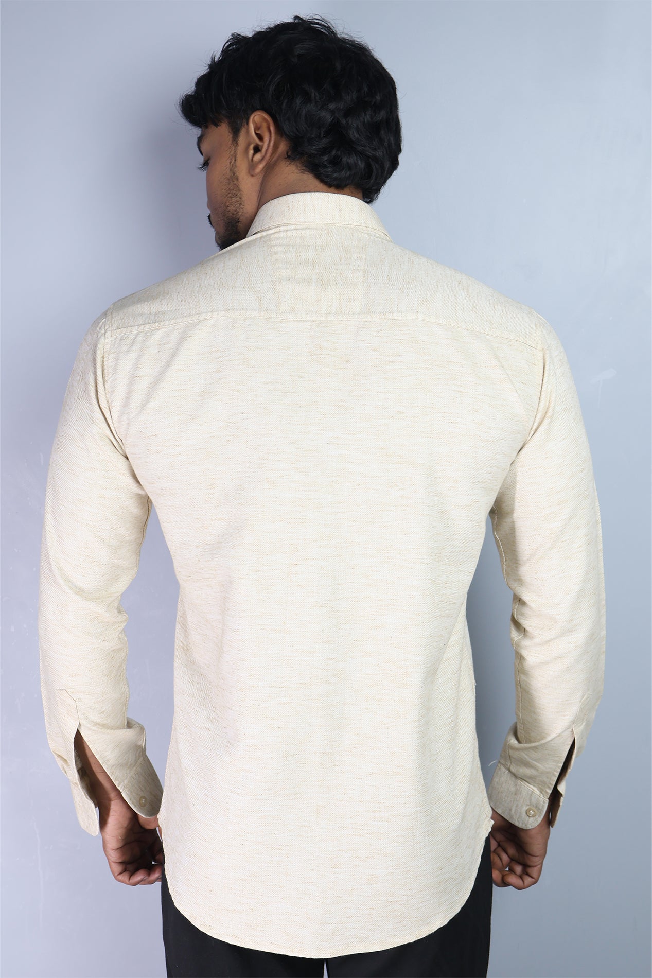 KED  S CREAM | SLIM FIT PREMIUM POLO NECK CASUAL SHIRT | ORIGENS