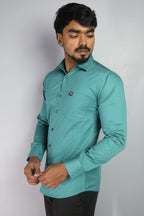 TWEE TEAL | SLIM FIT PREMIUM POLO NECK CASUAL SHIRT | ORIGENS