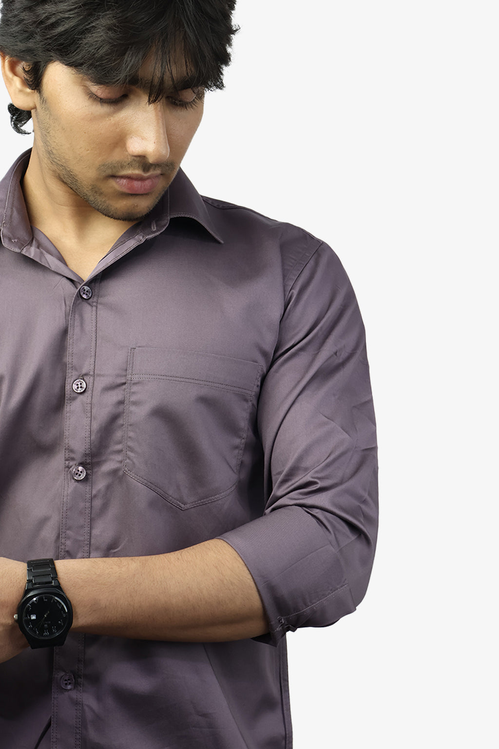 STAN  S DARK LEVENDER | SLIM FIT PREMIUM POLO NECK CASUAL SHIRT | ORIGENS