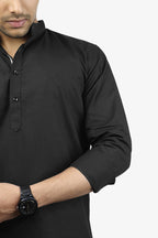 LUKE BLACK | SLIM FIT PREMIUM MANDARIN COLLAR CASUAL SHIRT | ORIGENS
