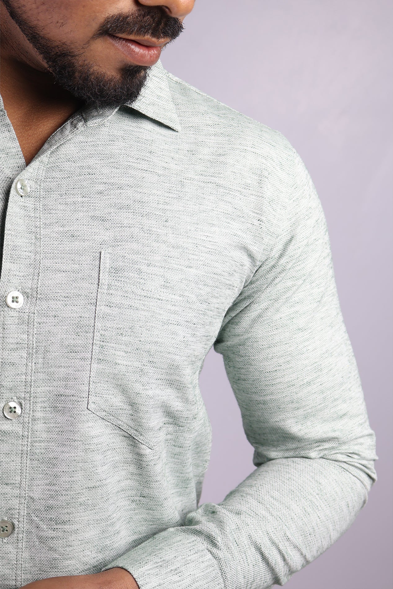 KED  S GREEN | SLIM FIT PREMIUM POLO NECK CASUAL SHIRT | ORIGENS