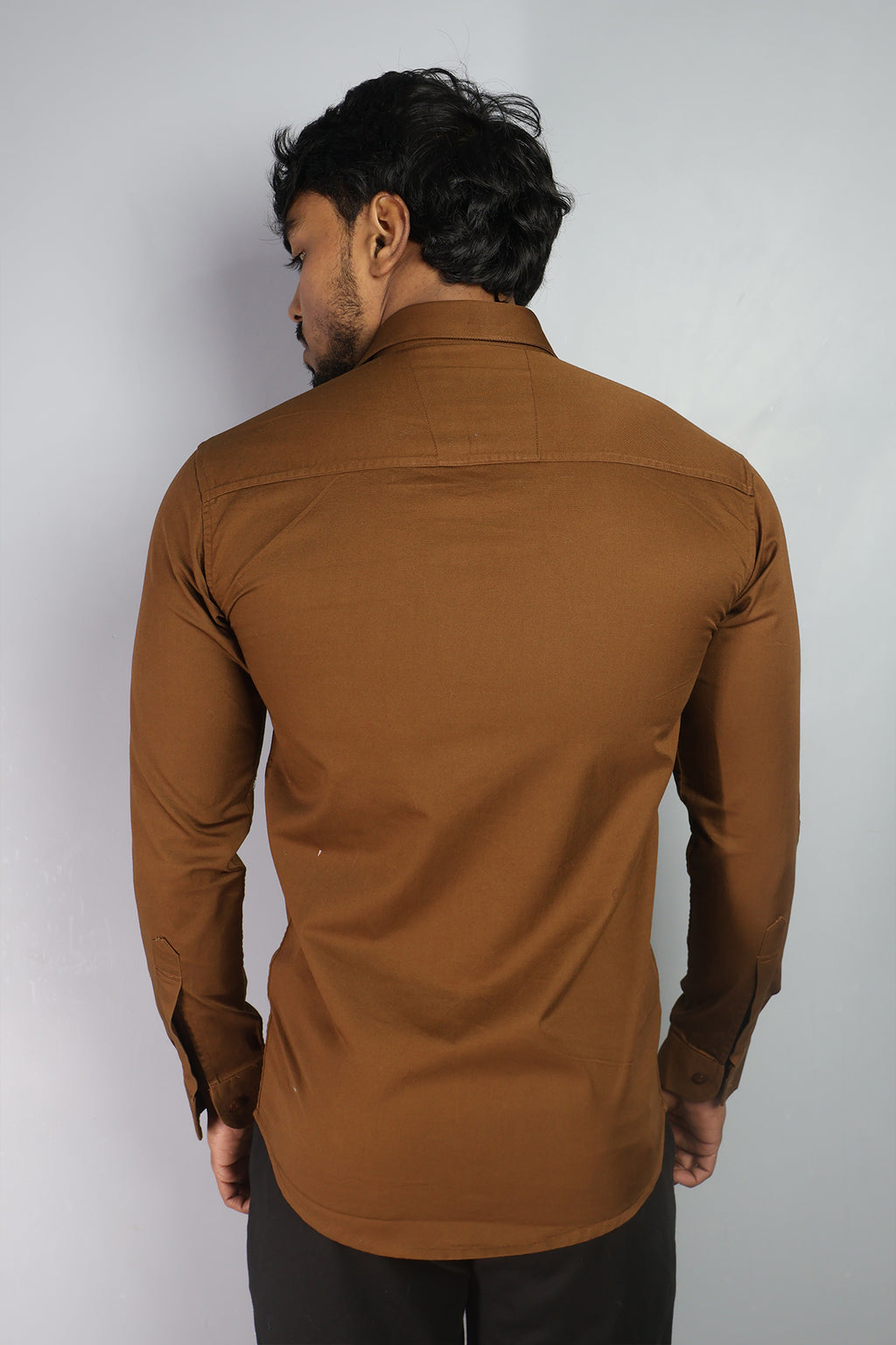 TWEE  S BROWN | SLIM FIT PREMIUM POLO NECK CASUAL SHIRT | ORIGENS