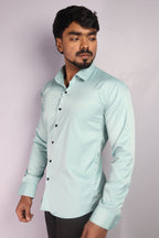 SEEK  S FIROZI BLUE | SLIM FIT PREMIUM POLO NECK CASUAL SHIRT | ORIGENS