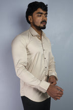 SEEK  S CREAM | SLIM FIT PREMIUM POLO NECK CASUAL SHIRT | ORIGENS