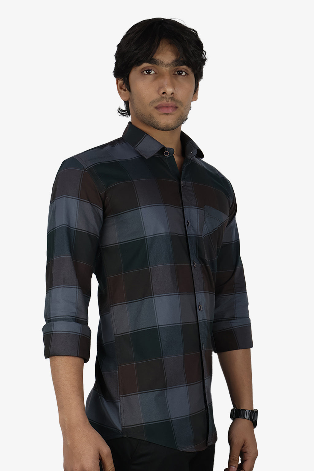 ORDC 2 BROWN DARK | SLIM FIT PREMIUM POLO NECK CASUAL SHIRT | ORIGENS
