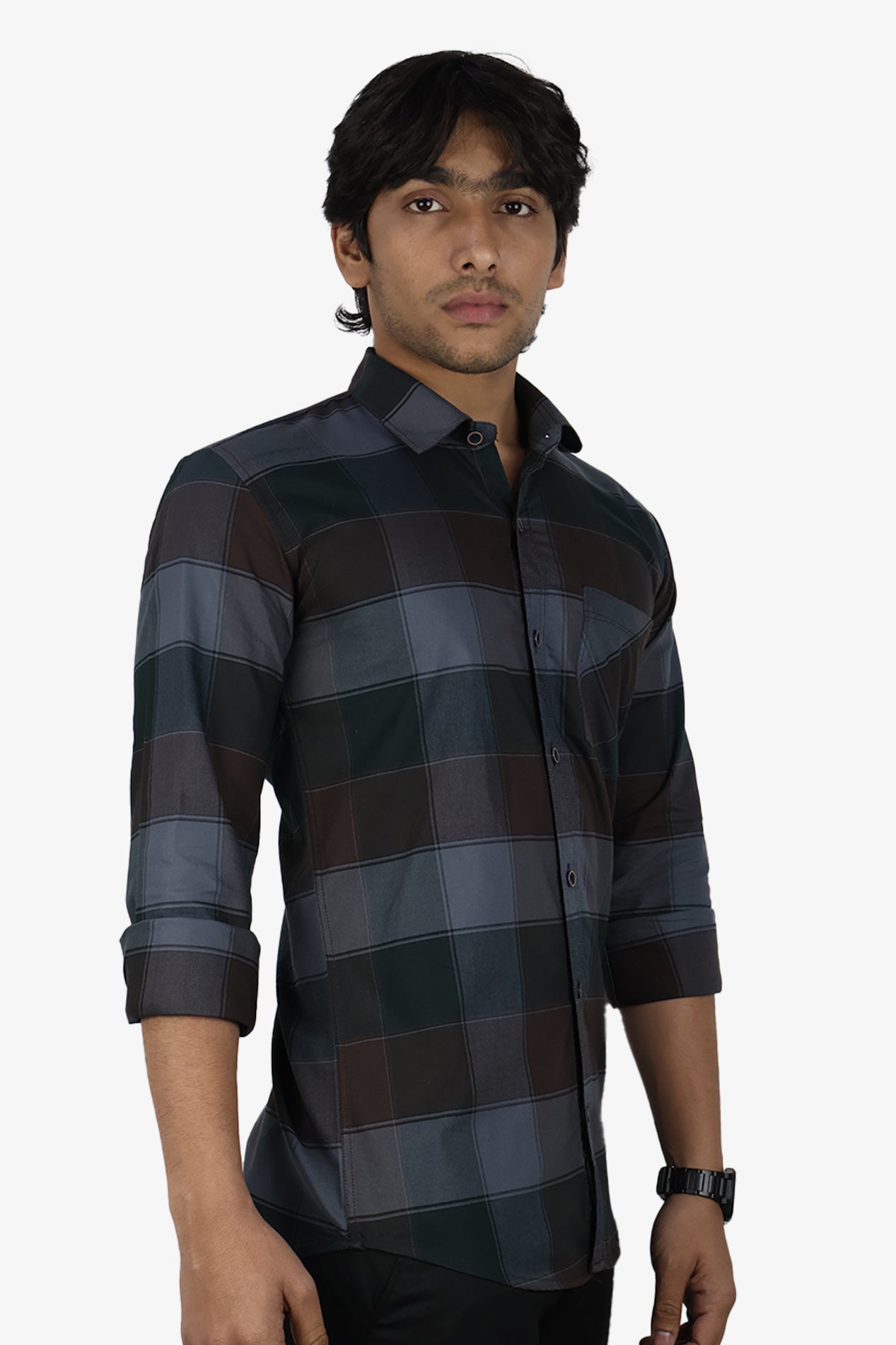 ORDC 2 BROWN DARK | SLIM FIT PREMIUM POLO NECK CASUAL SHIRT | ORIGENS