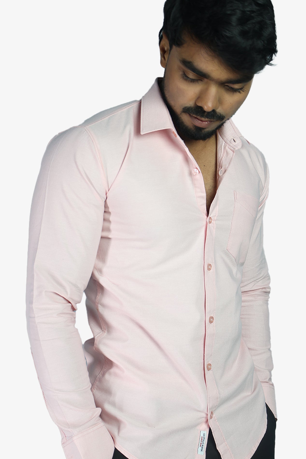 ORD PEACH | SLIM FIT PREMIUM POLO NECK CASUAL SHIRT | ORIGENS