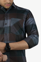 ORDC 2 BROWN DARK | SLIM FIT PREMIUM POLO NECK CASUAL SHIRT | ORIGENS