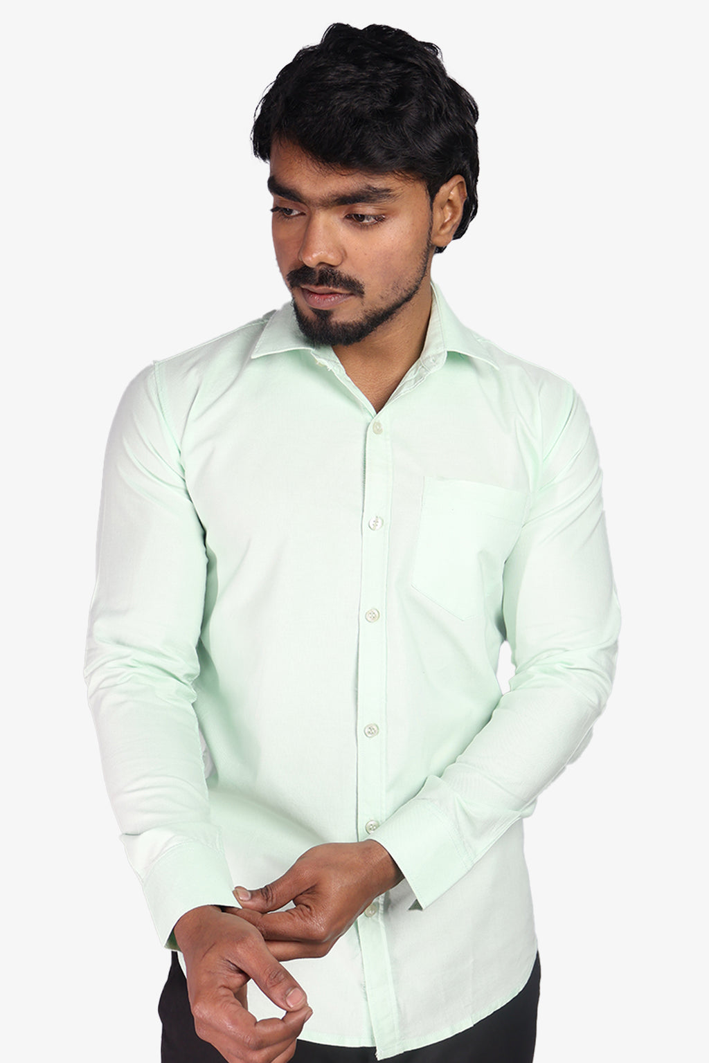 ORD GREEN | SLIM FIT PREMIUM POLO NECK CASUAL SHIRT | ORIGENS