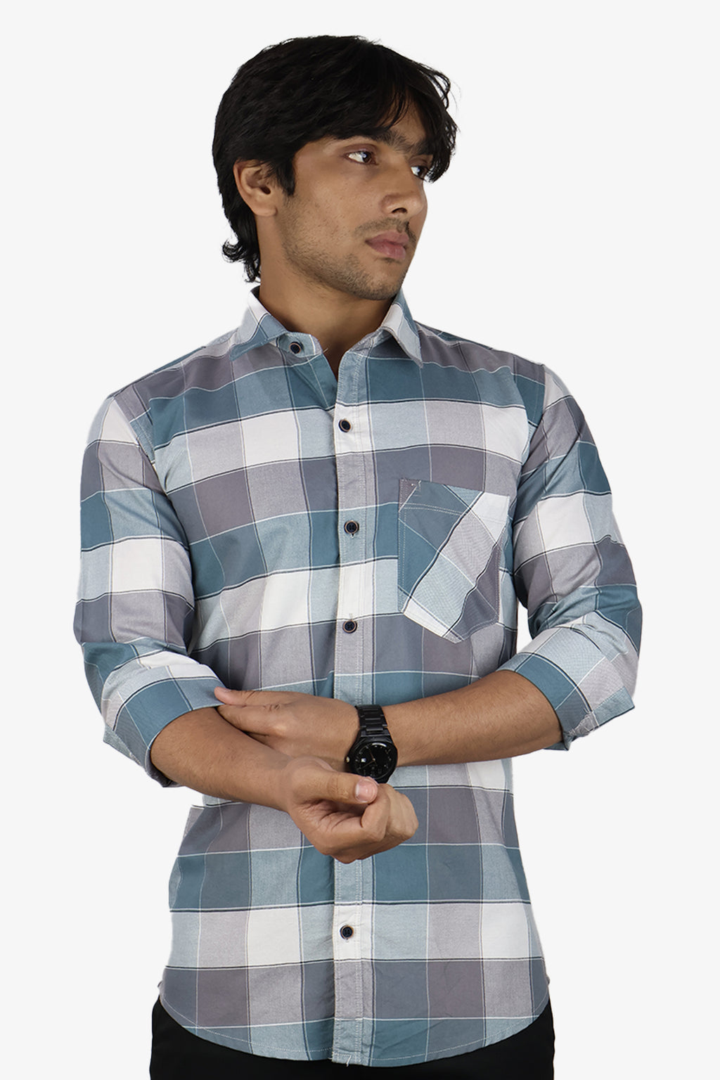 ORDC 2 TEAL PURPLE | SLIM FIT PREMIUM POLO NECK CASUAL SHIRT | ORIGENS