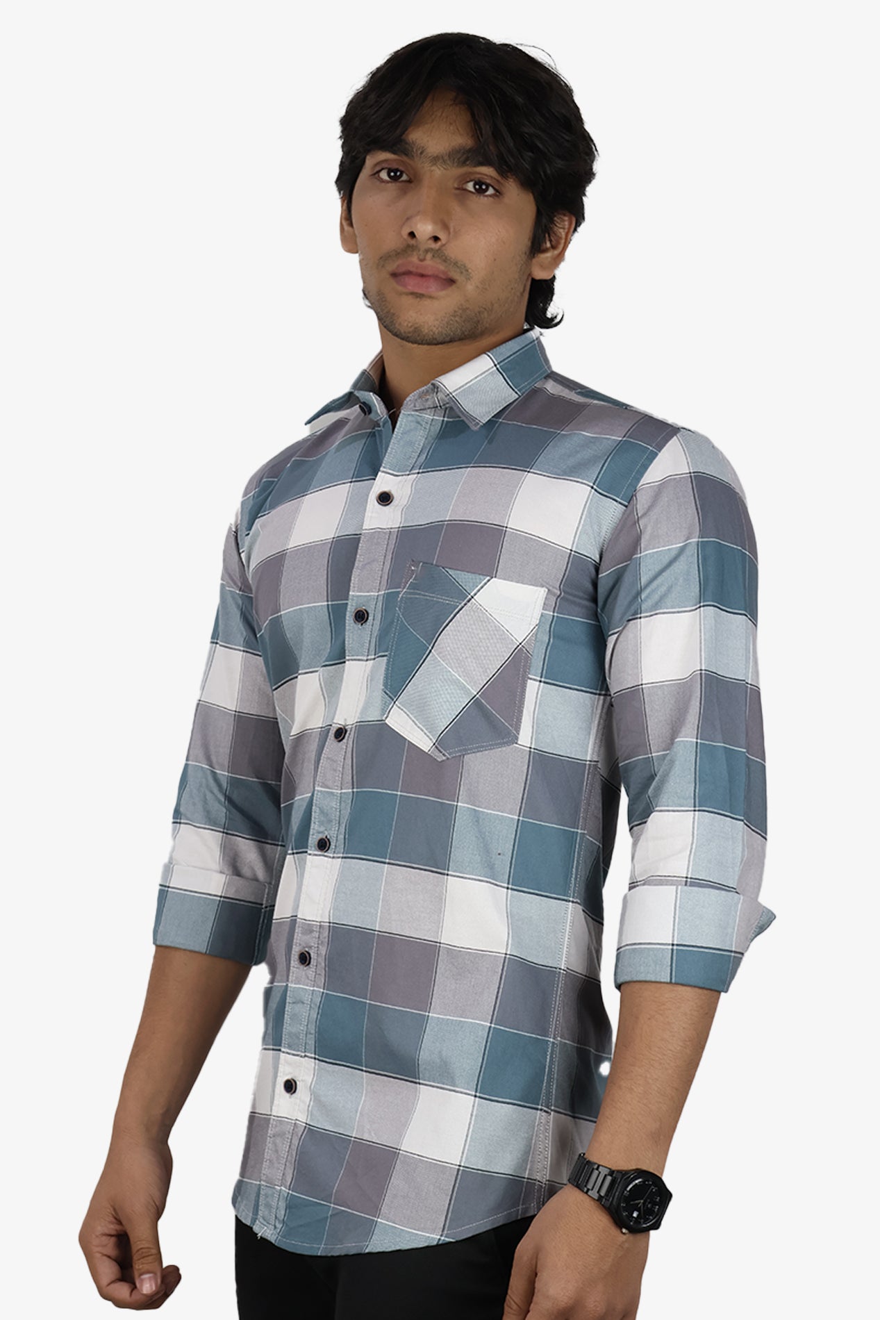 ORDC 2 TEAL PURPLE | SLIM FIT PREMIUM POLO NECK CASUAL SHIRT | ORIGENS