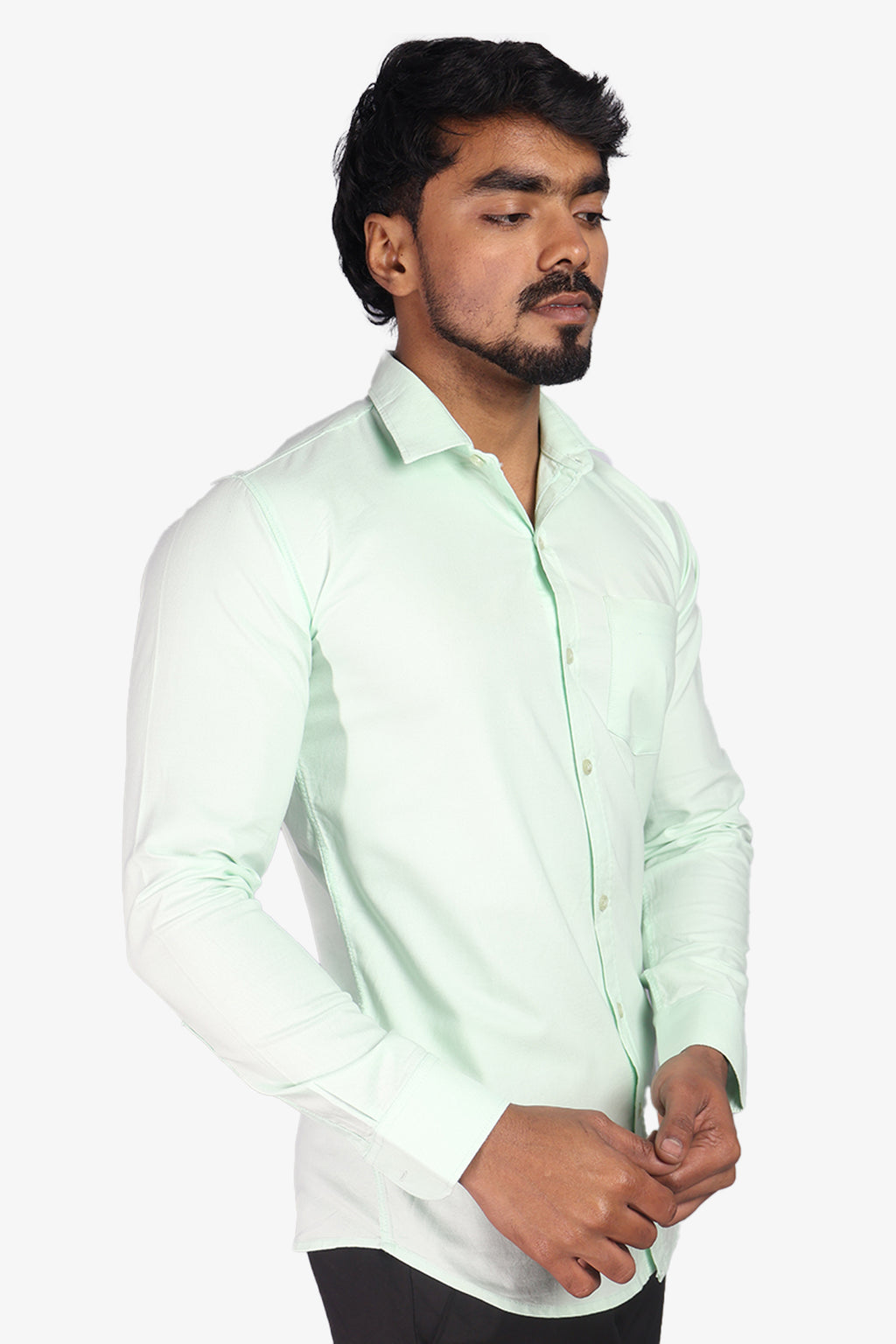 ORD GREEN | SLIM FIT PREMIUM POLO NECK CASUAL SHIRT | ORIGENS