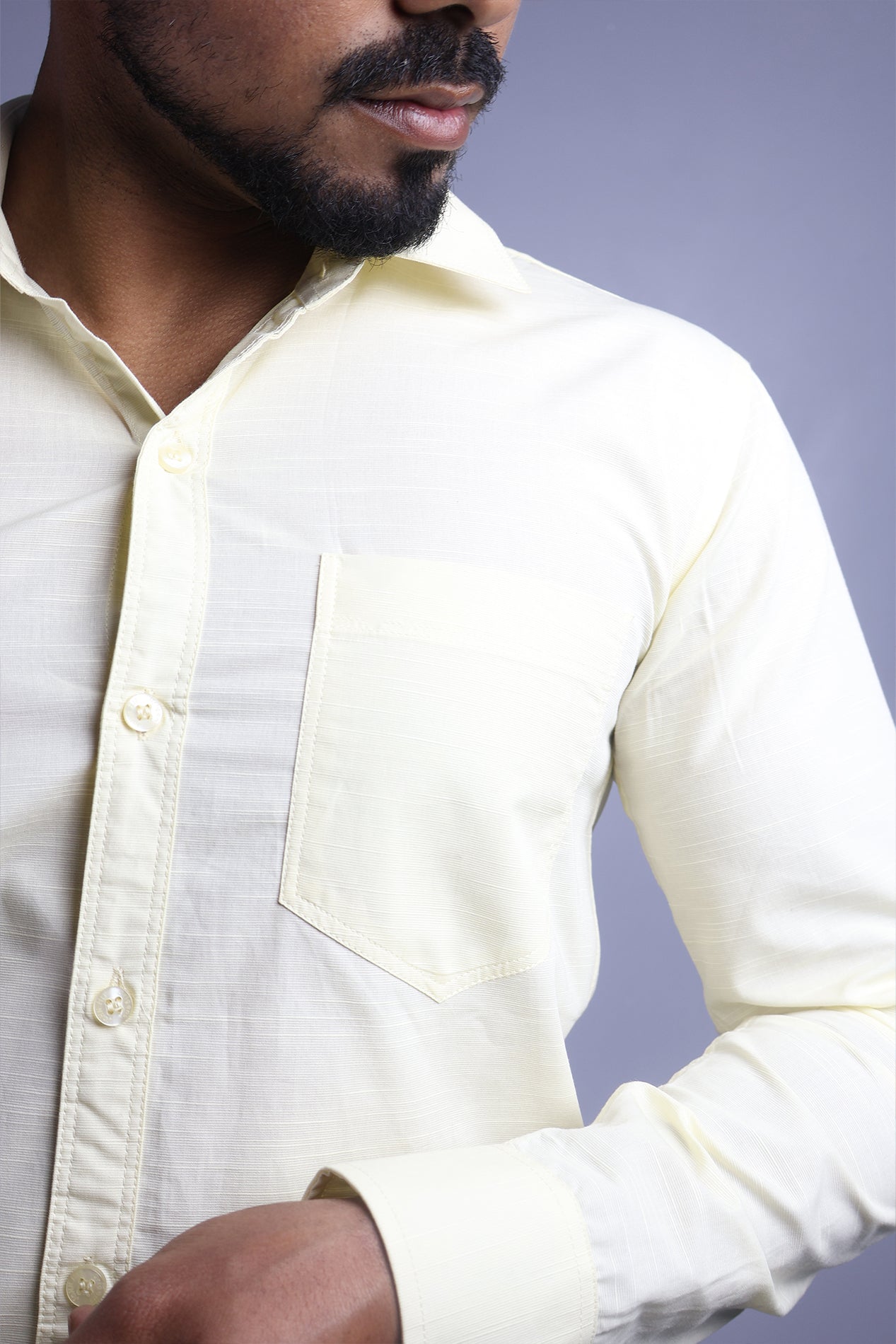 LIN  S LEMON | SLIM FIT PREMIUM POLO NECK CASUAL SHIRT | ORIGENS
