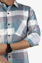 ORDC 2 TEAL PURPLE | SLIM FIT PREMIUM POLO NECK CASUAL SHIRT | ORIGENS