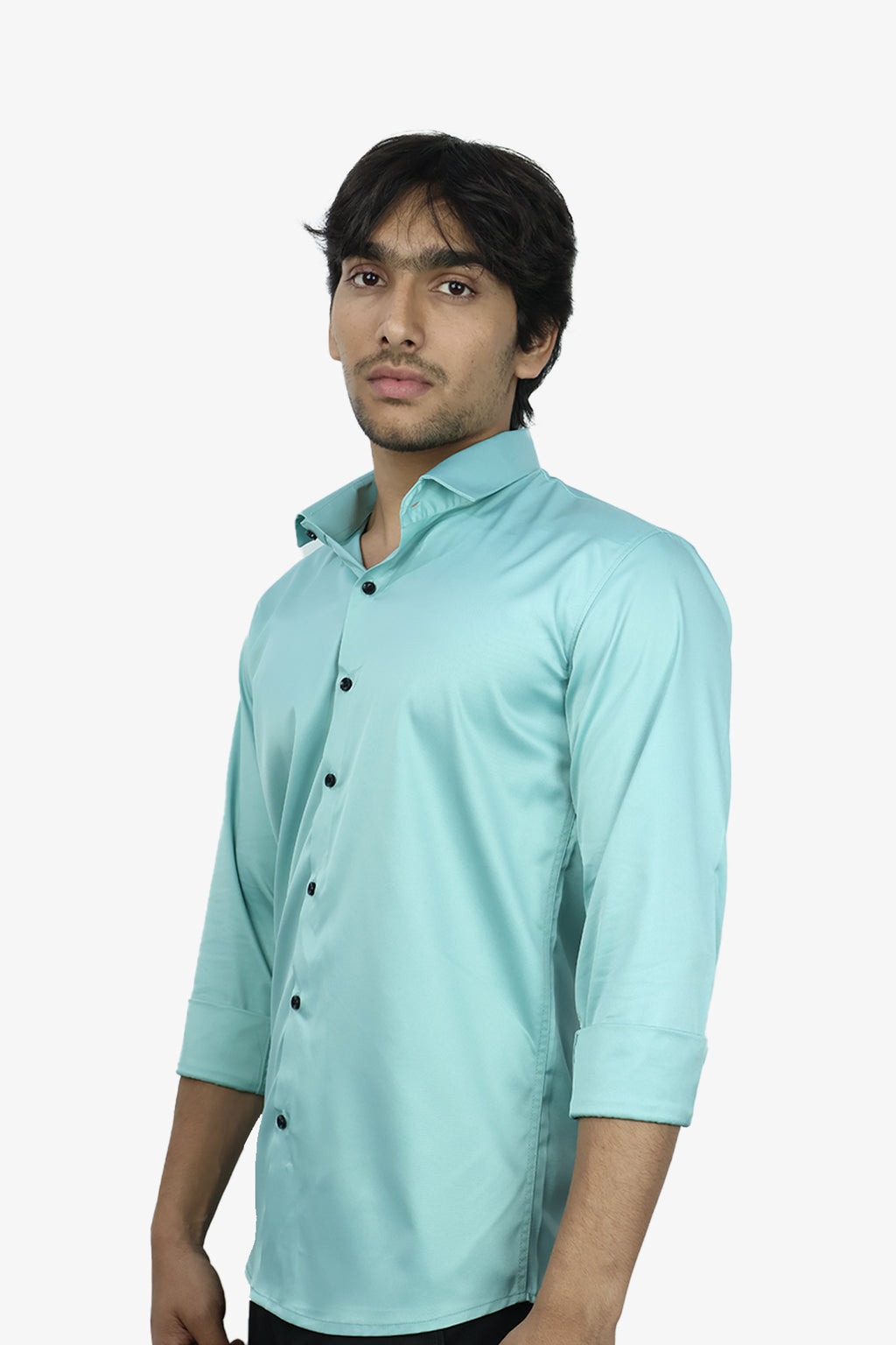SEEK FIROZI BLUE | SLIM FIT PREMIUM POLO NECK CASUAL SHIRT | ORIGENS