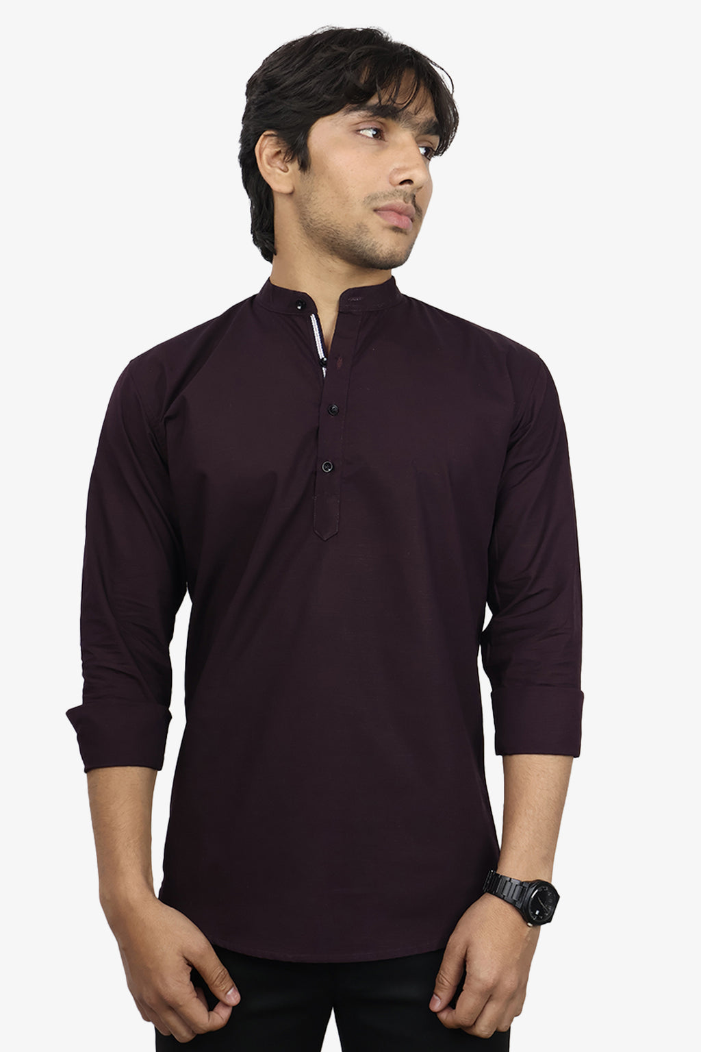 LUKE  S WINE | SLIM FIT PREMIUM MANDARIN COLLAR CASUAL SHIRT | ORIGENS