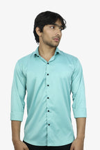 SEEK FIROZI BLUE | SLIM FIT PREMIUM POLO NECK CASUAL SHIRT | ORIGENS