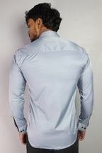 SEEK  S SKY BLUE | SLIM FIT PREMIUM POLO NECK CASUAL SHIRT | ORIGENS
